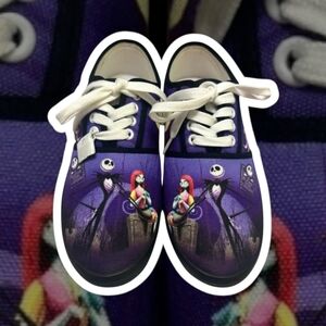 (NWOT) The Bradford Exchange® "The Nightmare Before Christmas" Canvas Art Shoes